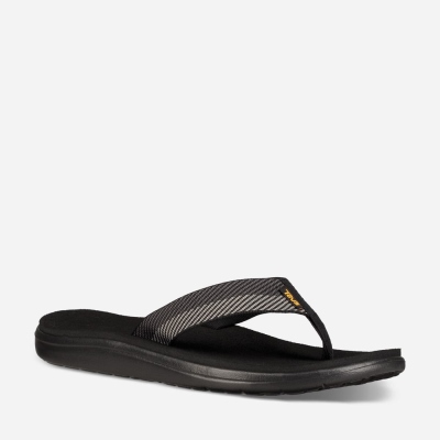 Teva Voya - Men's Teva Flip Flops - Black / Grey | India (FXTB19763)